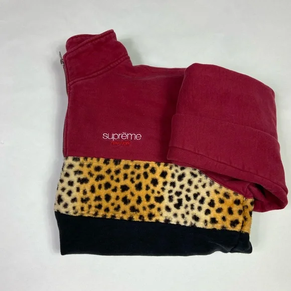 SUPREME New York Cheetah Black Red Sweater